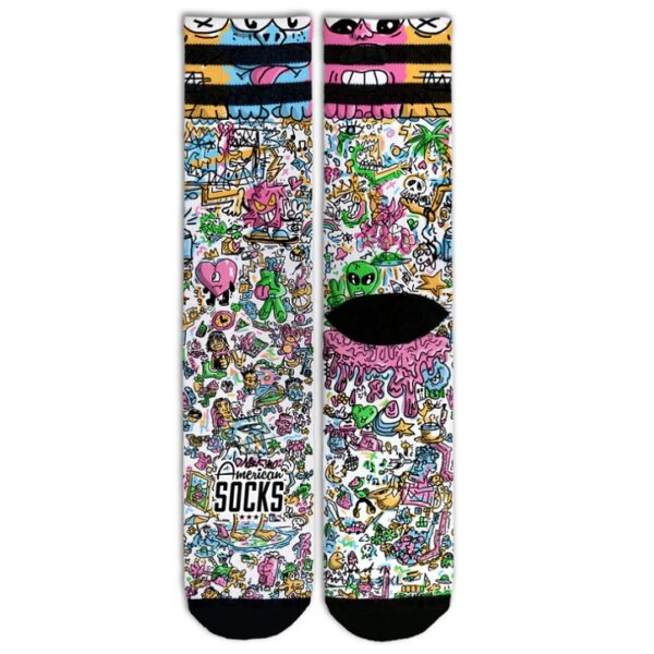 American Socks Calze Doodle con stampa unisex
