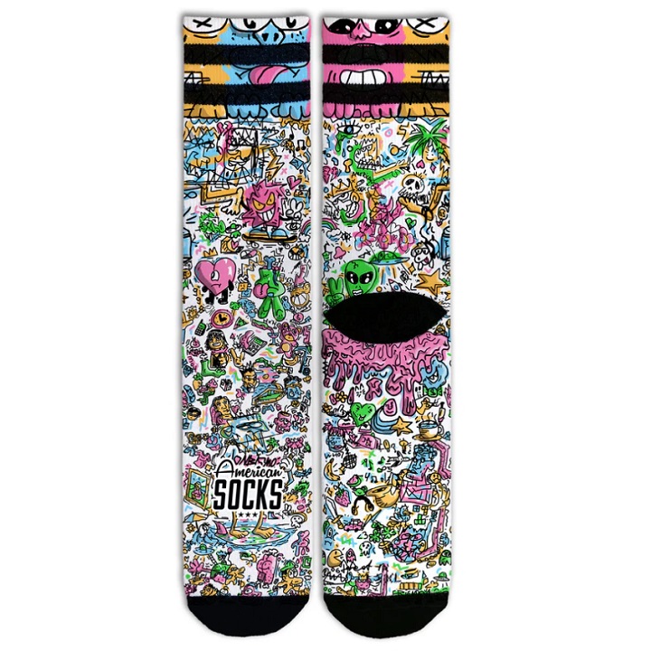 American Socks Calze Doodle con stampa unisex