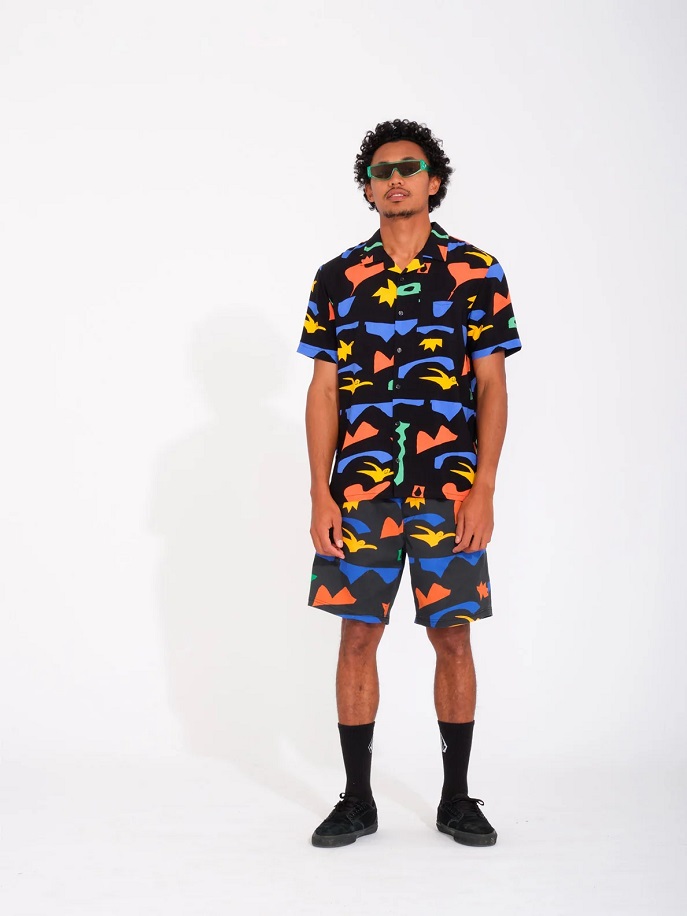 Camicia Volcom Arthur Longo in viscosa con stampa artistica di Arthur Longo.