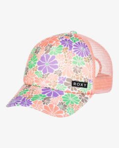 Cappello Roxy Honey Coconut con fantasia floreale e chiusura snapback.