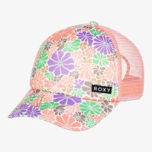 Cappello Roxy Honey Coconut con fantasia floreale e chiusura snapback.