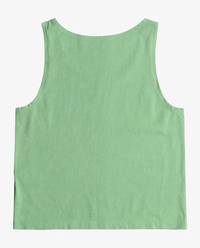 Canotta Roxy Dance Like verde con stampa Roxy frontale e vestibilità loose.