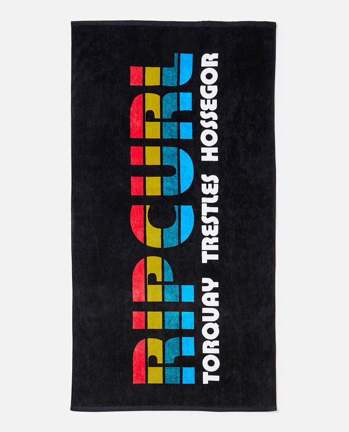Telo Mare Rip Curl Mixed in cotone con stampa Rip Curl, dimensioni 160x80 cm.