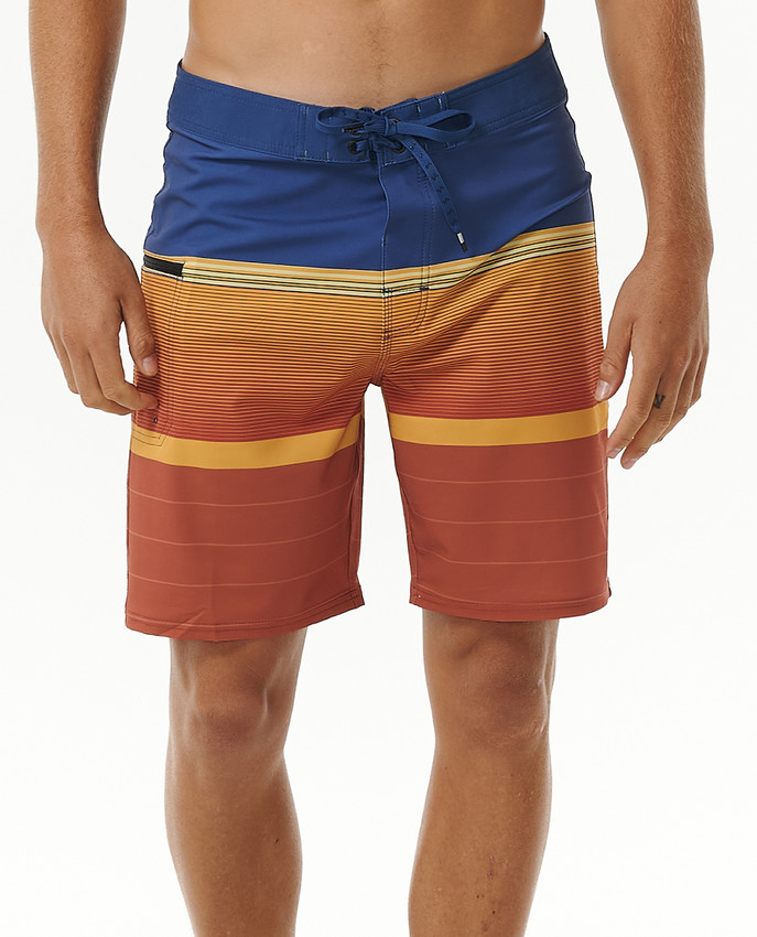 Boardshort Rip Curl Mirage Daybreaker con tessuto elastico e tasca laterale con zip.