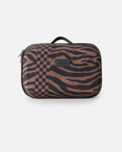 Beautycase Rip Curl Ultimate semirigido bicolore con scomparti interni e maniglia per il trasporto. Perfetto per viaggi e organizzazione.
