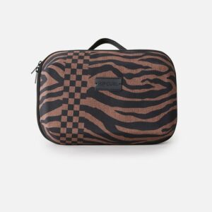 Beautycase Rip Curl Ultimate semirigido bicolore con scomparti interni e maniglia per il trasporto. Perfetto per viaggi e organizzazione.