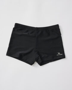 Costume Rip Curl Boyleg Sluggo, design boxer aderente nero con logo Rip Curl sul davanti.