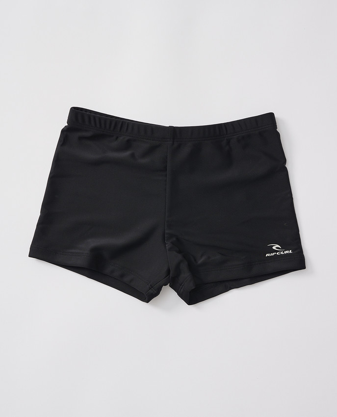 Costume Rip Curl Boyleg Sluggo, design boxer aderente nero con logo Rip Curl sul davanti.