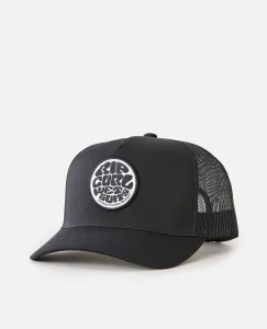 Cappello Wetsuit Icon Trucker Rip Curl da uomo con visiera curva, badge woven e profilo high profile
