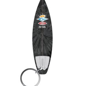 Portachiavi Surfboard Keyring Rip Curl Black Grey a forma di tavola da surf in plastica