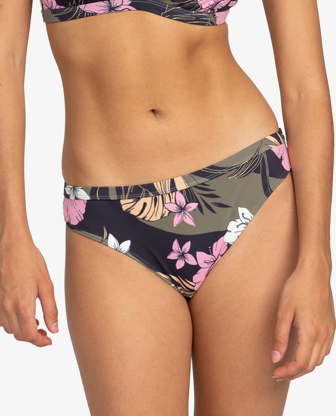 Bikini Slip Roxy Snap Turn con vita bassa e copertura cheeky in motivo floreale.