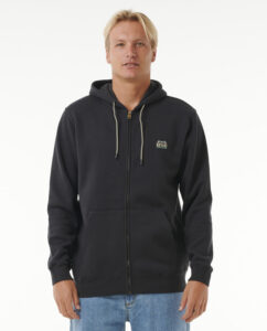 Felpa Rip Curl Horizon con cappuccio e tasche laterali, ideale per il surf e il tempo libero.