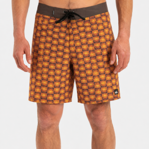 Boardshort Surfsilk Straight Leg Quiksilver da uomo con fantasia Florever Bran e vita fissa.