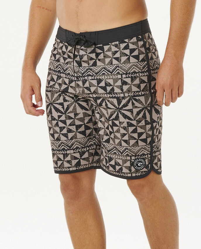 Boardshort Mirage Big Tapa Rip Curl da uomo Military Green con stampa all over e lunghezza 20" outseam