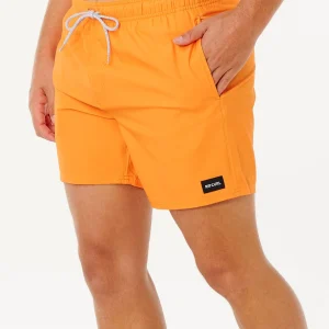 Volley Offset Daily Rip Curl nero con vita elasticizzata, taglio corto e tasca posteriore con velcro.