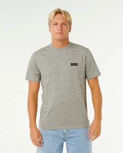 T-shirt Easy Embroid Rip Curl grey marle da uomo con relaxed fit e ricamo sul petto