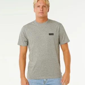 T-shirt Easy Embroid Rip Curl grey marle da uomo con relaxed fit e ricamo sul petto