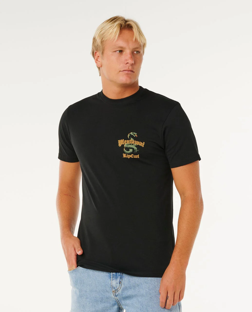 T-shirt Desti Animals Rip Curl da uomo con standard fit e stampe sul davanti e sul retro.