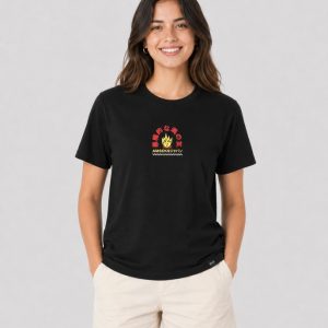 T-shirt Soulmate American Socks nera con stampa fronte retro e scritta giapponese Demonic Soulmate.