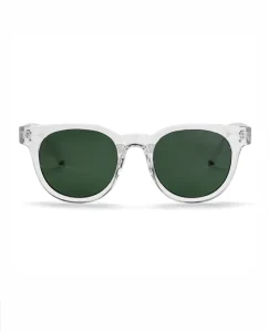 Occhiali da Sole CHPO Fyren X con montatura trasparente, lenti verdi e forma unisex dal fit medio.