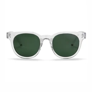 Occhiali da Sole CHPO Fyren X con montatura trasparente, lenti verdi e forma unisex dal fit medio.
