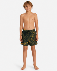 Costume Volley Everyday Printed Quiksilver da bambino con vita elasticizzata, coulisse e tasche.