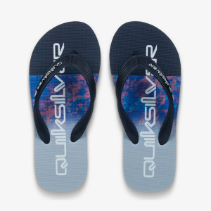 Infradito Molokai Art Quiksilver blu da ragazzo con cinturino a 3 punti e grafica sulla soletta.