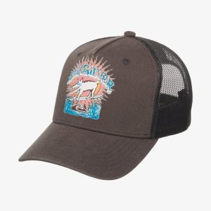 Cappello Trucker Decades Cotton Quiksilver da bambino con grafica frontale e chiusura regolabile.