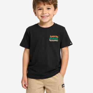 Maglietta Ev Cosmic Character Quiksilver da bambino, in jersey di cotone riciclato, regular fit e serigrafia su petto e schiena.