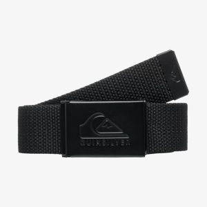 Cintura Principal Schwack Quiksilver in fettuccia con fibbia logata e parte superiore ricamata.