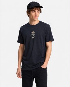 Maglietta Harmony Spiral Quiksilver blue da uomo con maniche corte e stampa serigrafica fronte e retro