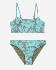 Bikini Roxy Spirit Set Roxy da ragazza con top triangolare, spalline regolabili e logo ricamato.