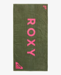 Telo Mare Into The Sun Roxy in cotone con serigrafia ROXY e formato 160 x 80 cm.