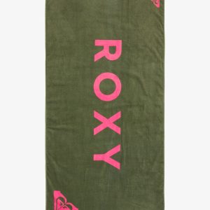 Telo Mare Into The Sun Roxy in cotone con serigrafia ROXY e formato 160 x 80 cm.